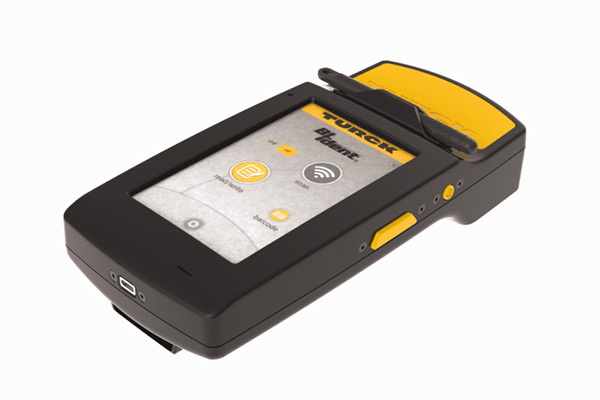 Turck ndustrial rated handhelds for the HF or UHF frequency bands. Depending on requirements, the handhelds are supplied on request with barcode scanners, WLAN, and customized application software.